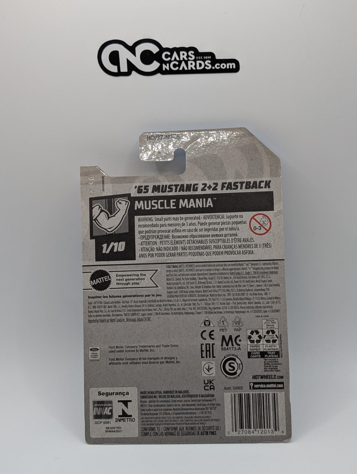 2022 Hot Wheels Muscle Mania '65 Mustang 2+2 Fastback Green (Card Damage)