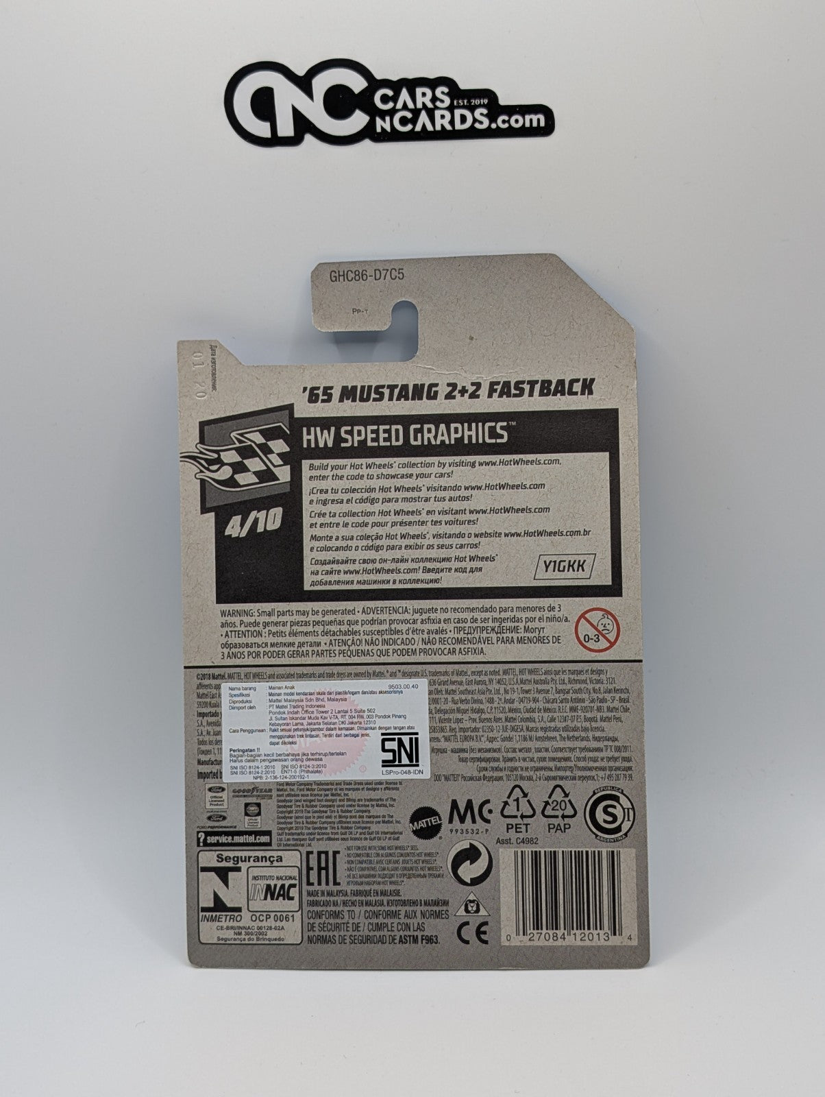 2020 Hot Wheels '65 Mustang 2+2 Fastback Gulf 116/250 (Card Crease)