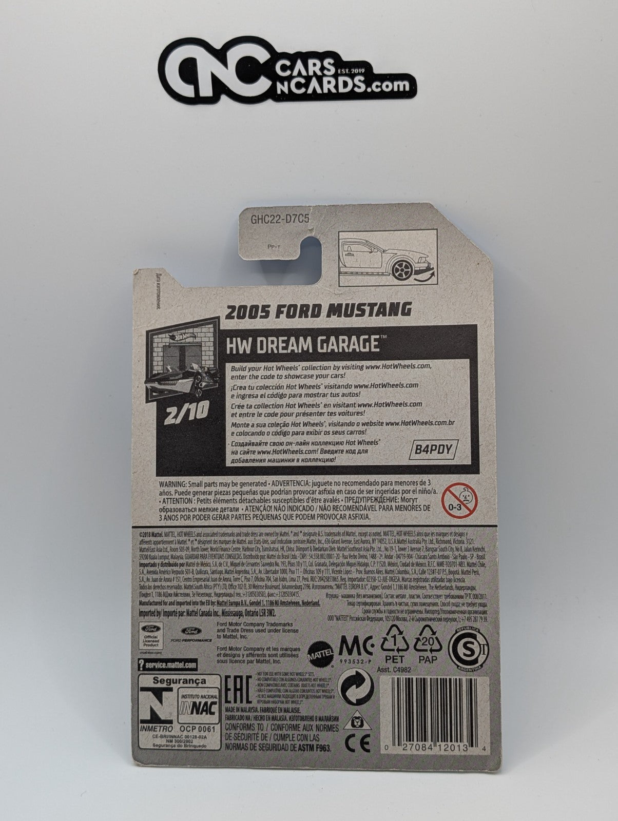 2020 HW Dream Garage 2/10 2005 Ford Mustang Yellow 19/250 (Card Damage)