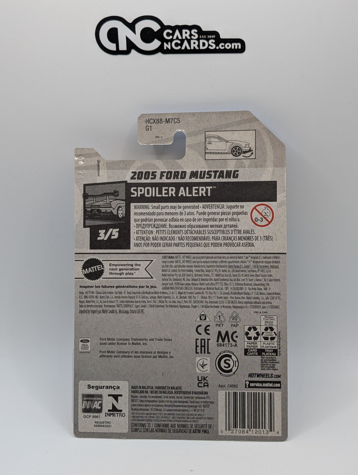 2022 Hot Wheels Spoiler Alert 3/5 2005 Ford Mustang White 146/250