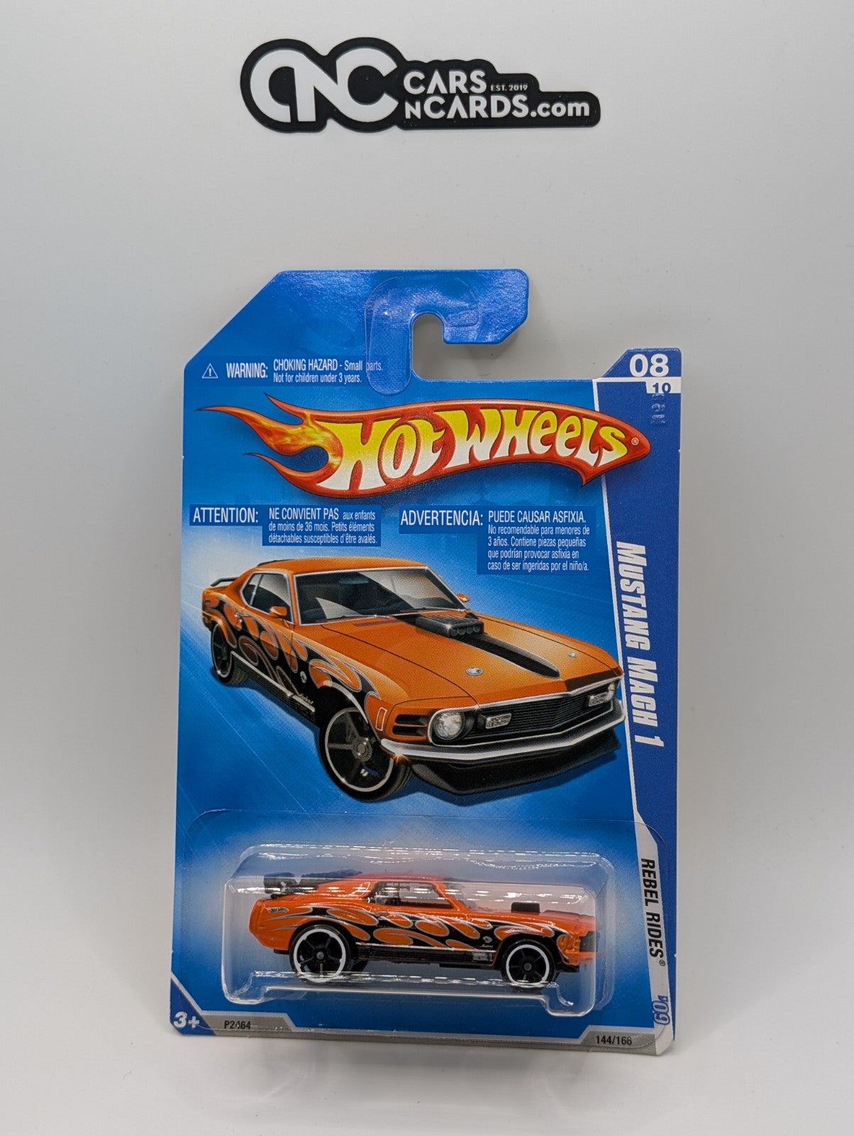 2009 Hot Wheels Rebel Rides 8/10 Mustang Mach 1 Orange 144/190