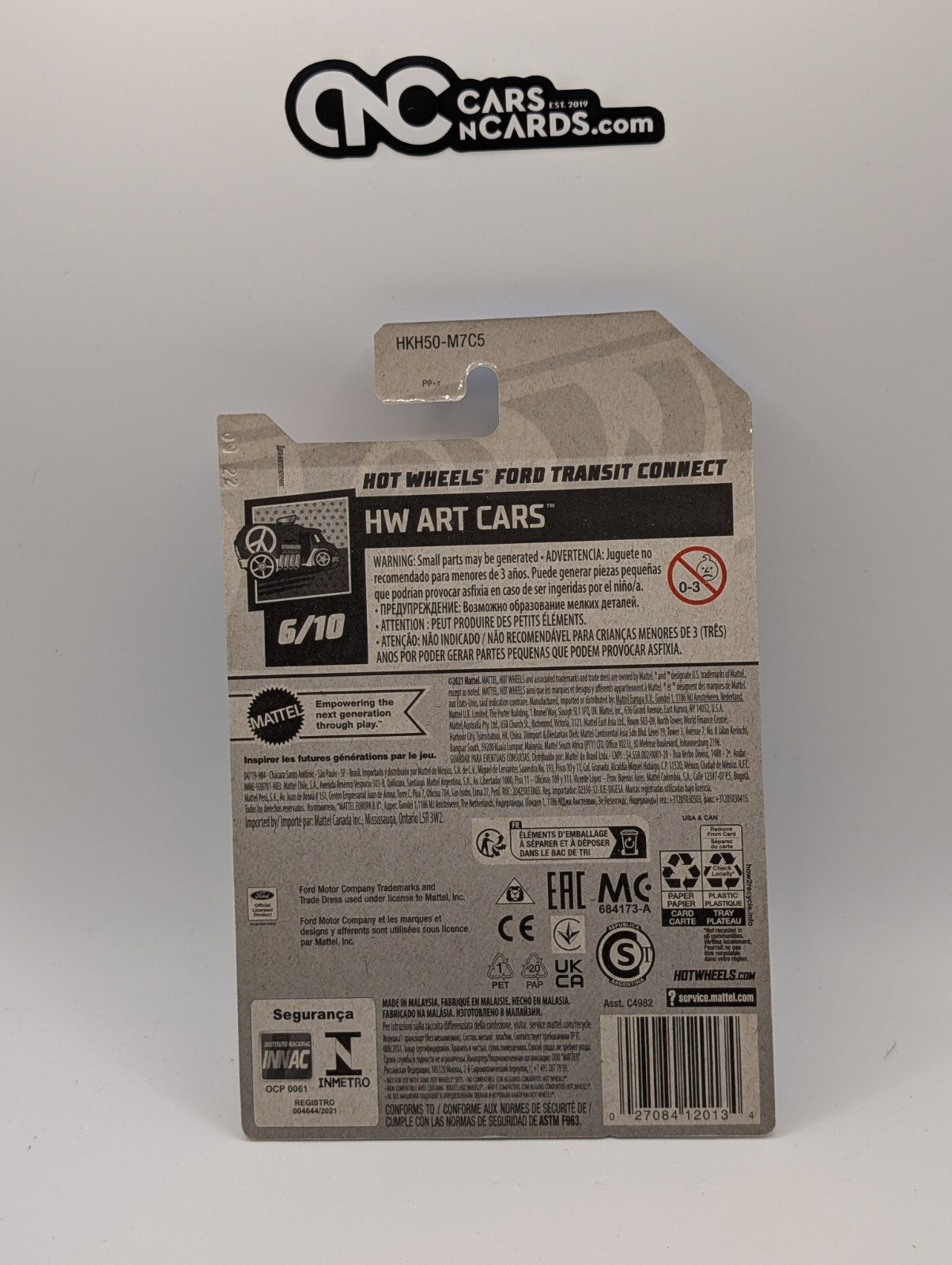 2023 Hot Wheels HW Art Cars 6/10 Hot Wheels Ford Transit Connect White 64/250