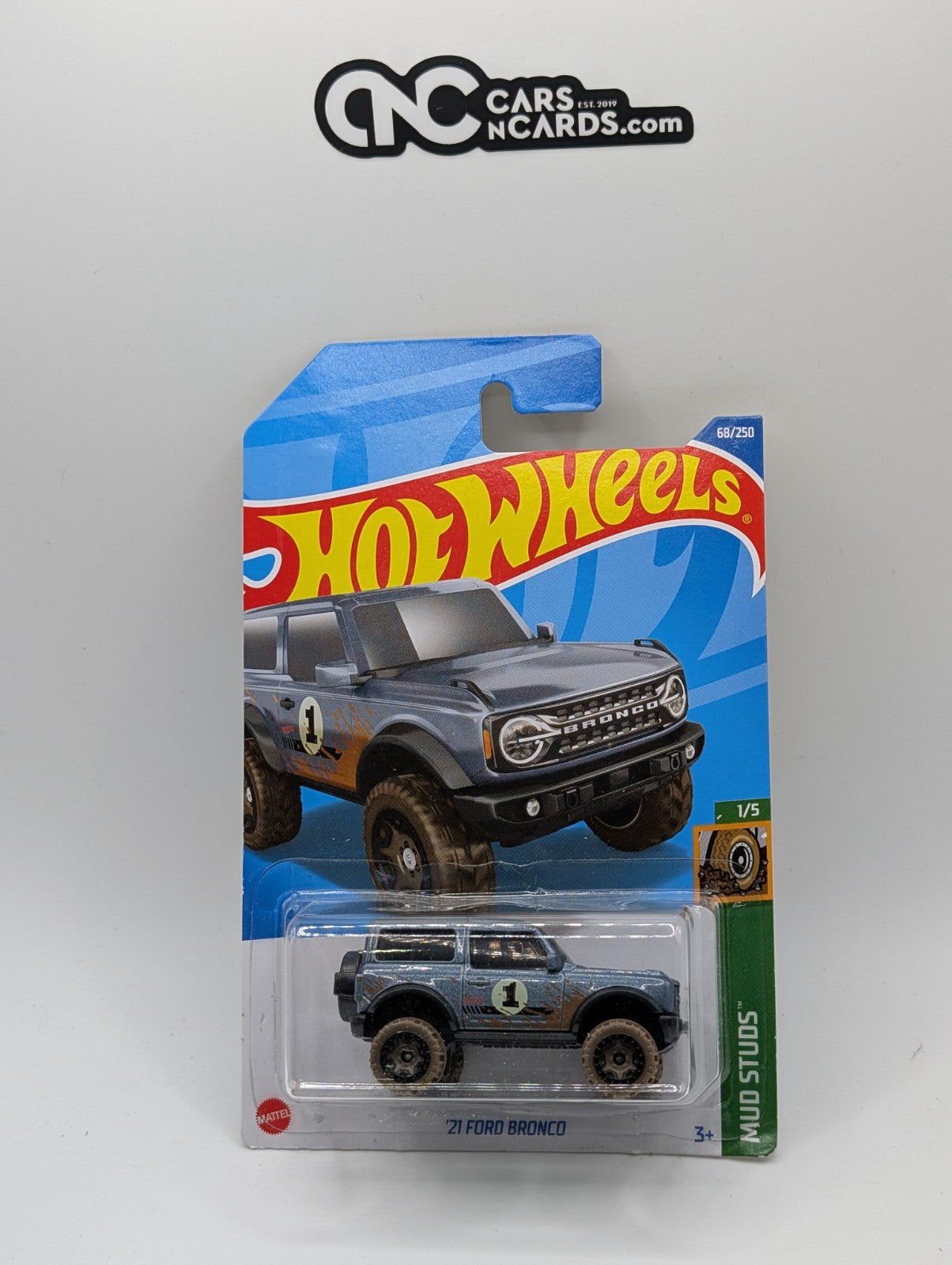 2022 Hot Wheels Mud Studs 1/5 '21 Ford Bronco Gray 68/250