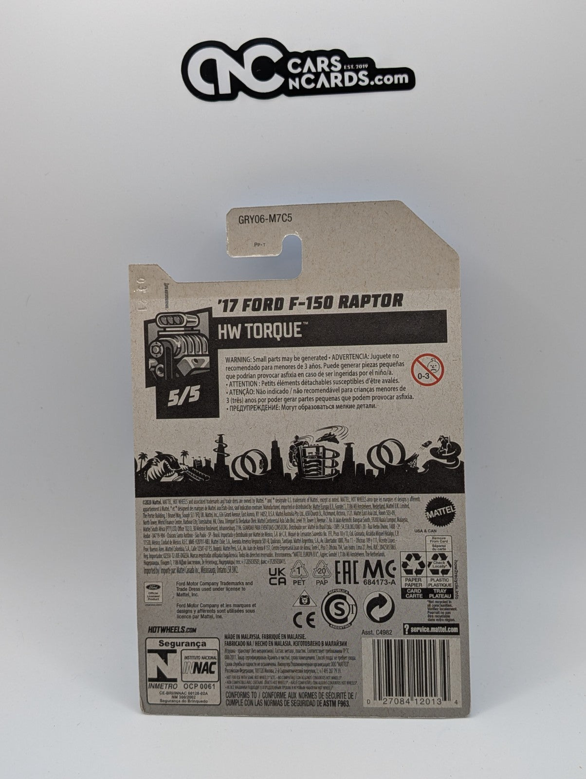 2021 Hot Wheels HW Torque 5/5 '17 Ford F-150 Raptor Silver 167/250