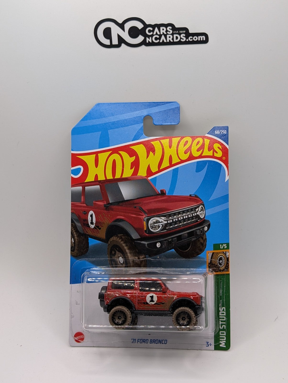 2022 Hot Wheels Mud Studs 1/5 '21 Ford Bronco Red 68/250