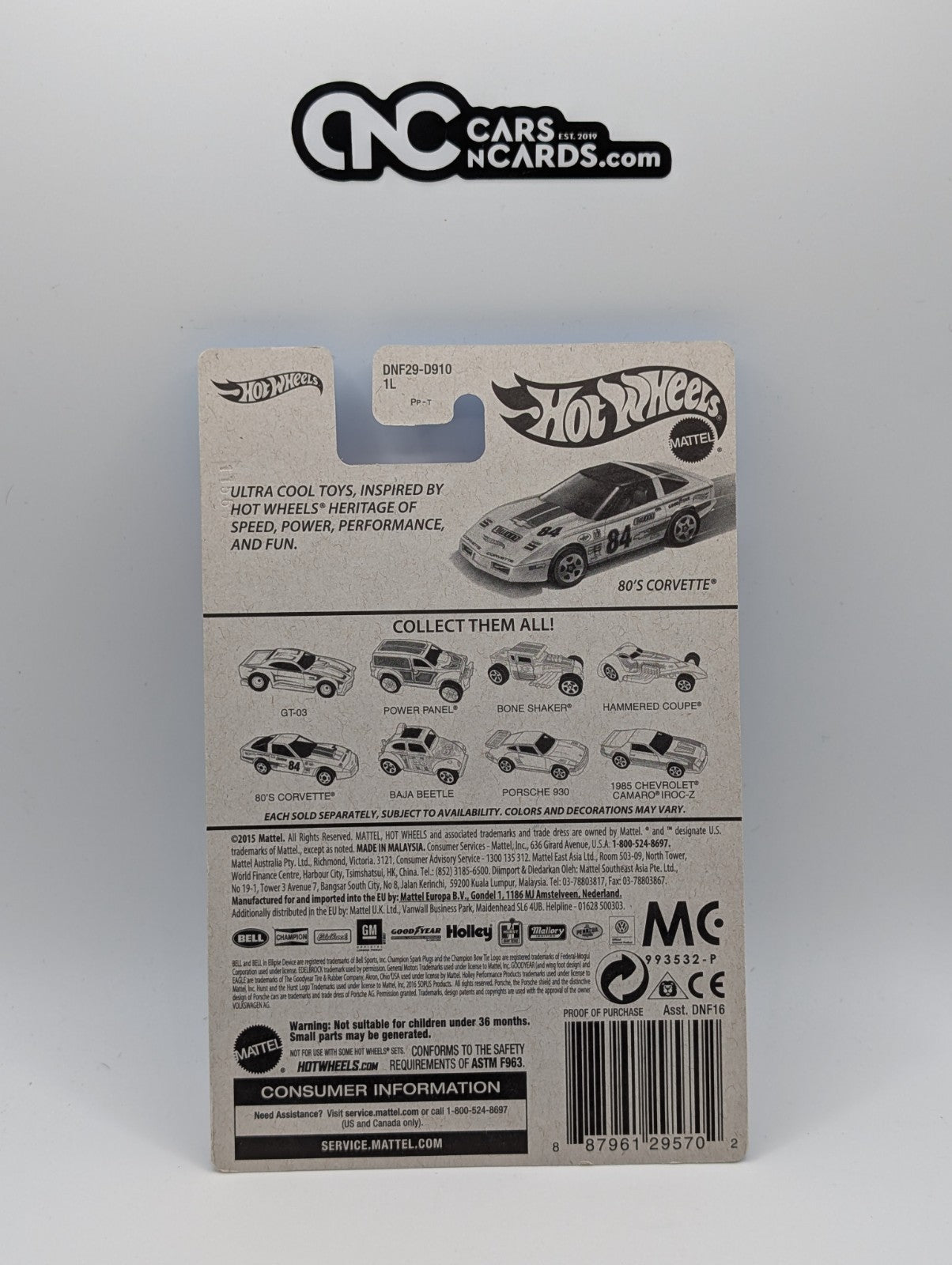 2016 Hot Wheels Retro Style '80s Corvette Yellow Target Exclusive