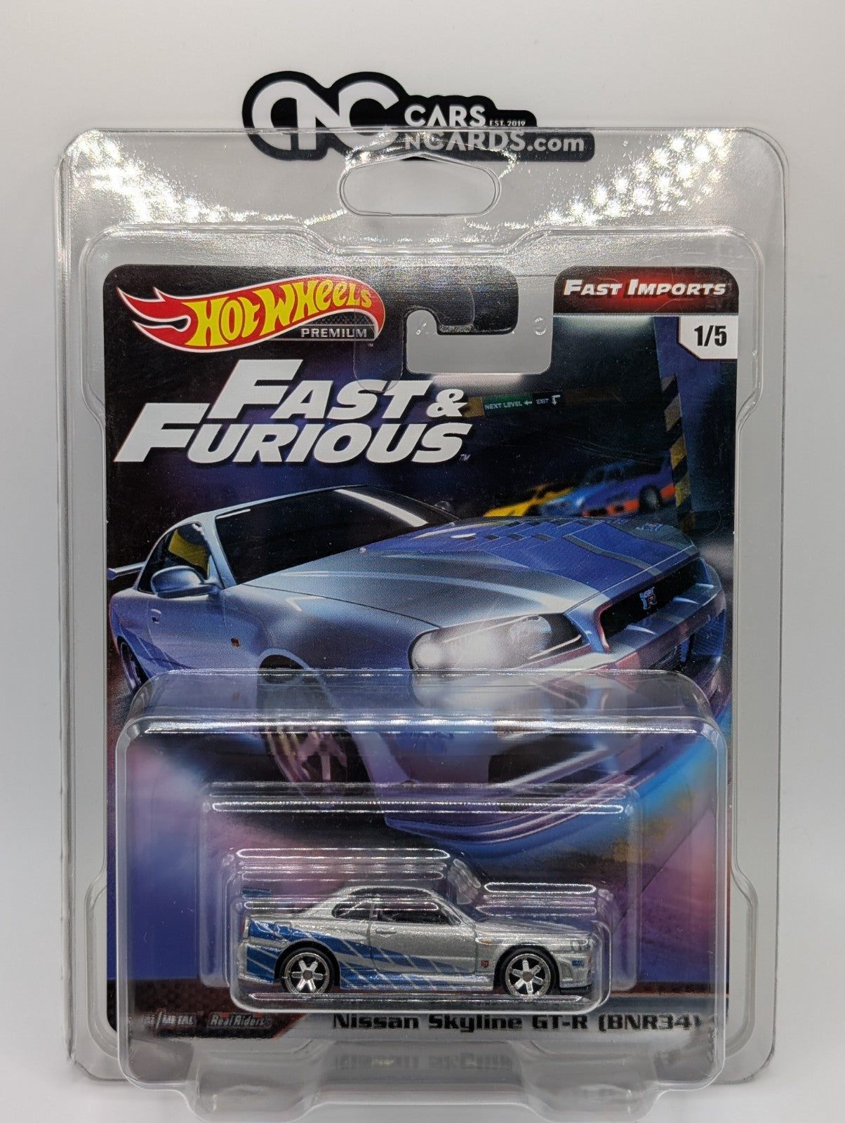 2019 Hot Wheels Fast & Furious 1/5 Nissan Skyline GT-R BNR34 w/ Protector