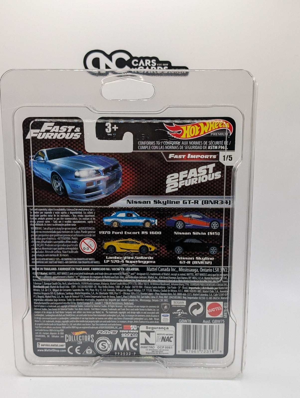 2019 Hot Wheels Fast & Furious 1/5 Nissan Skyline GT-R BNR34 w/ Protector