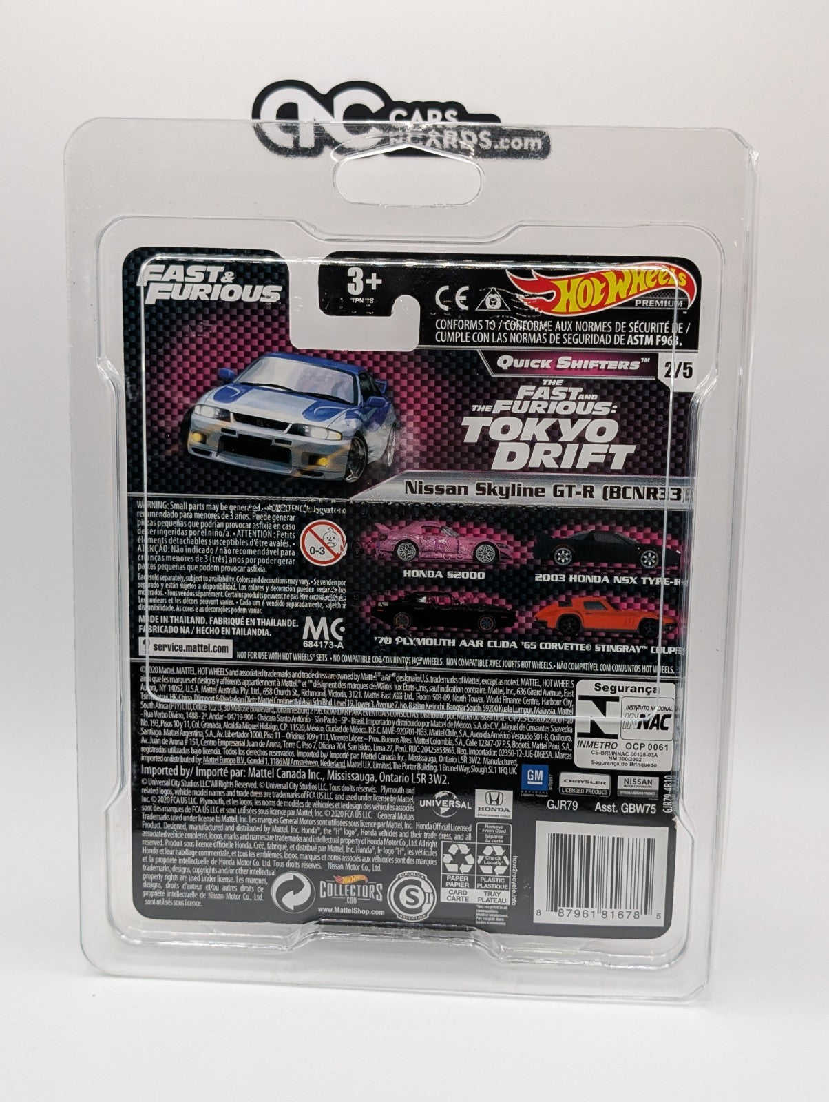 2020 Hot Wheels Fast & Furious 2/5 Nissan Skyline GT-R BCNR33 w/ Protector