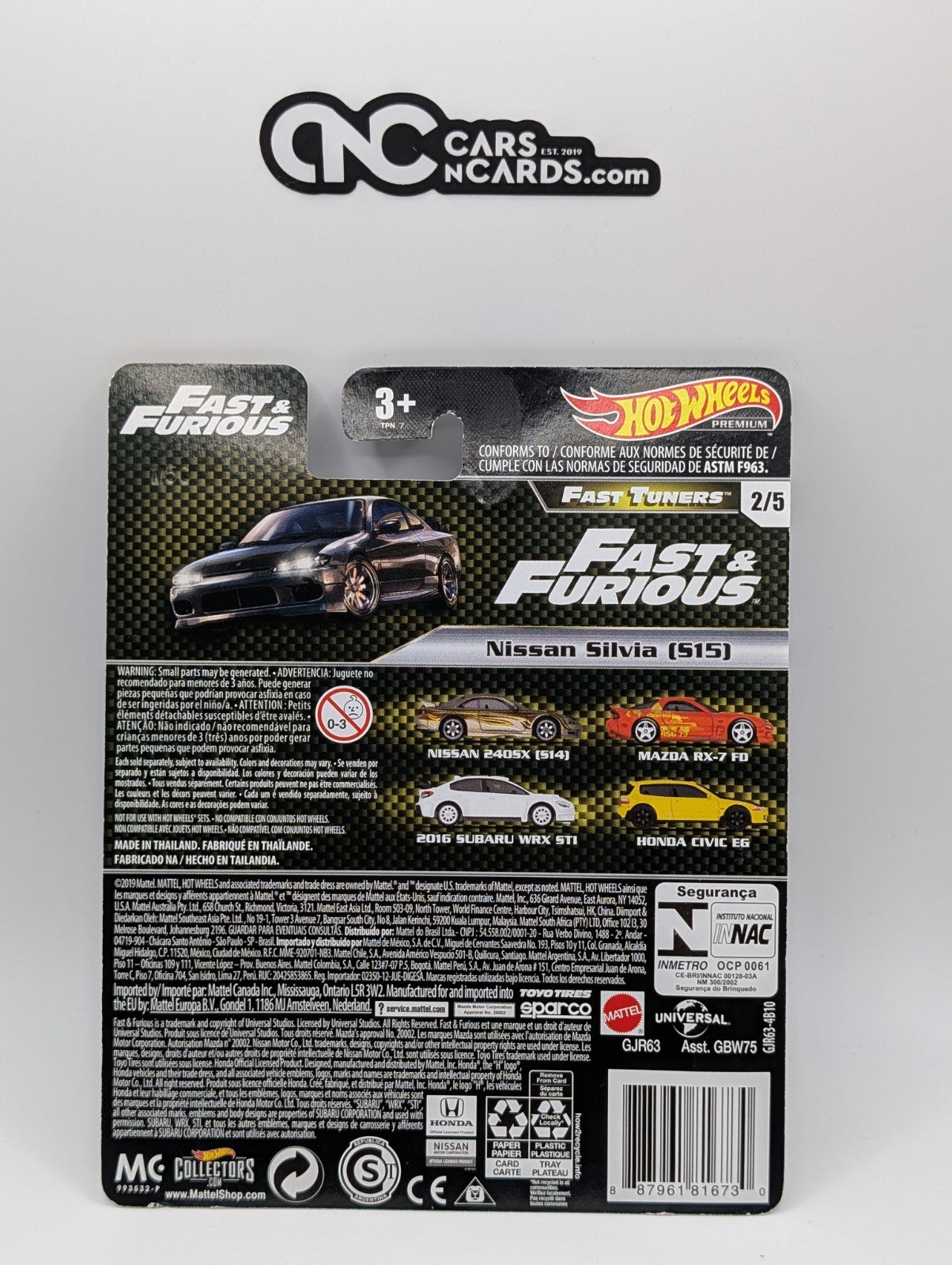 2020 Hot Wheels Fast & Furious 2/5 Nissan Silvia (S15) w/ Protector