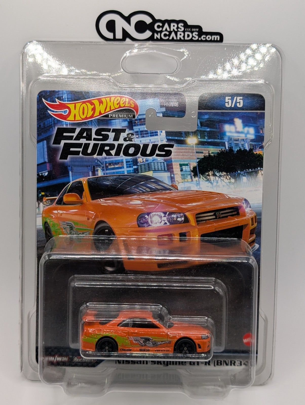 2023 Hot Wheels Fast & Furious 5/5 Nissan Skyline GT-R BNR34 w/ Protector
