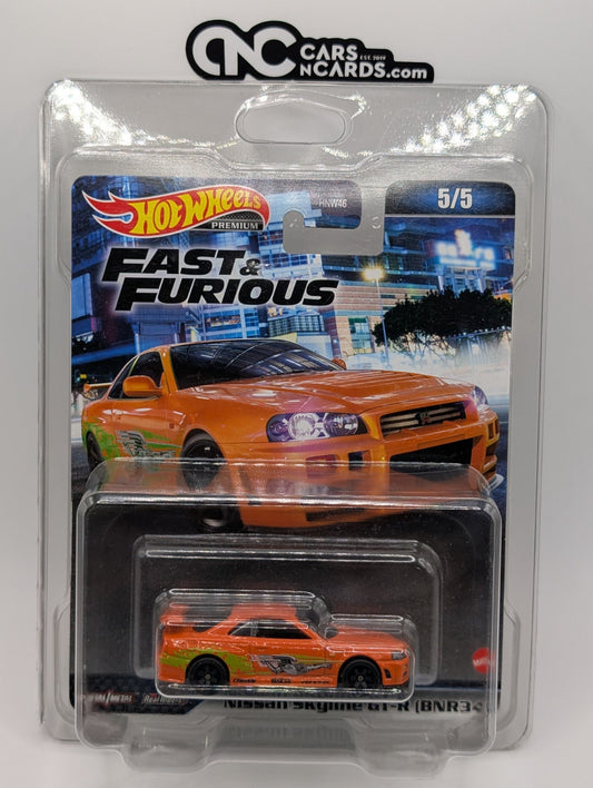 2023 Hot Wheels Fast & Furious 5/5 Nissan Skyline GT-R BNR34 w/ Protector