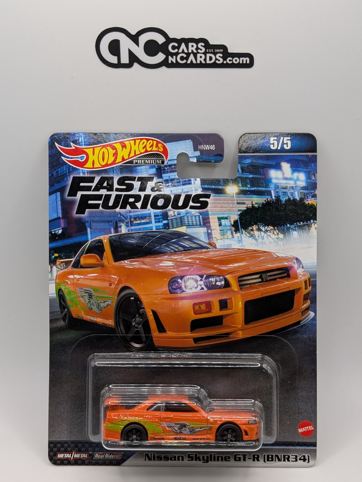 2023 Hot Wheels Fast & Furious 5/5 Nissan Skyline GT-R BNR34 w/ Protector