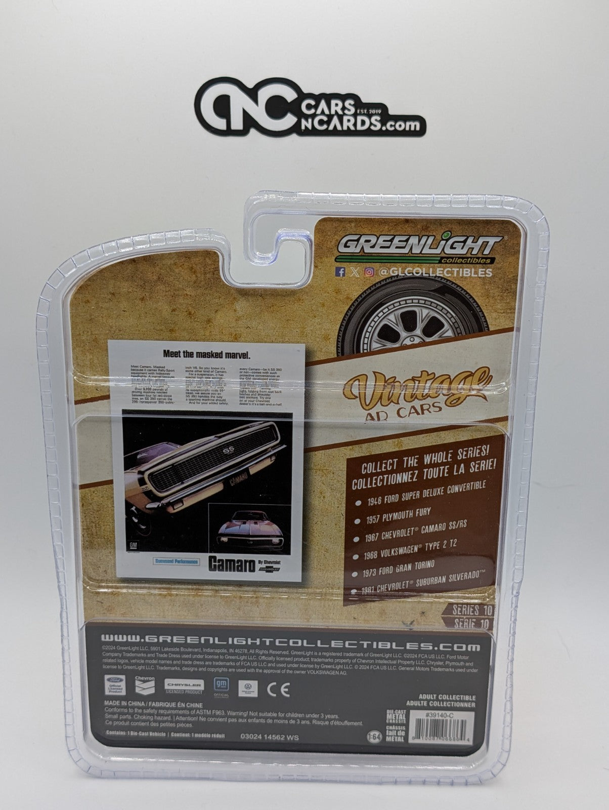 Greenlight Vintage Ad Cars 1967 Chevrolet Camaro SS RS