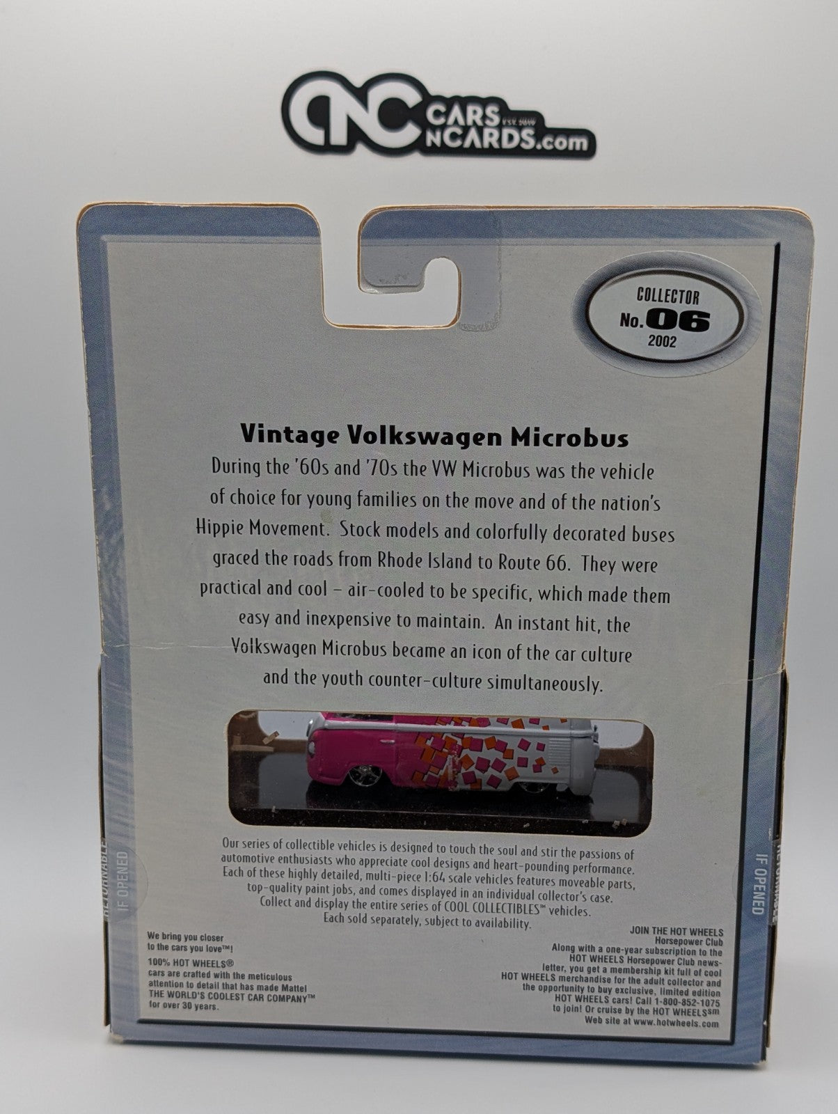 2002 100% Hot Wheels Vintage Volkswagen Microbus Pink & White (Broken Elastic)