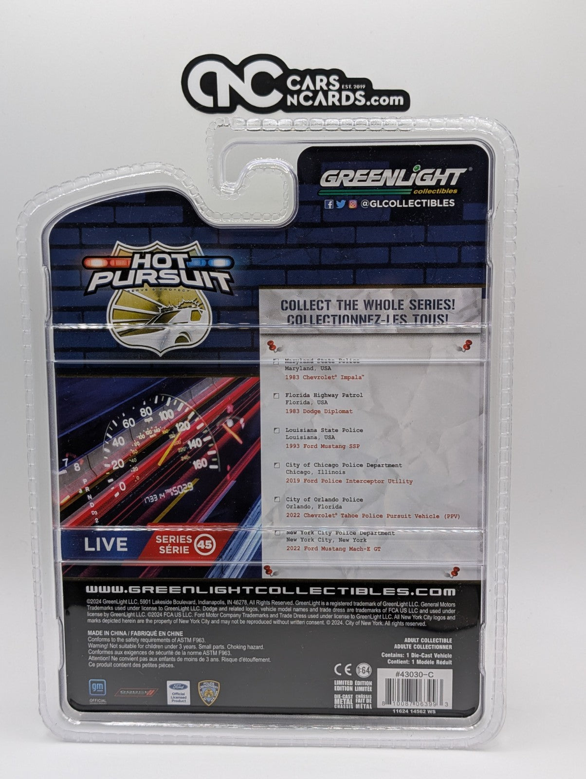 Greenlight Hot Pursuit 1993 Ford Mustang SSP Louisiana State Police