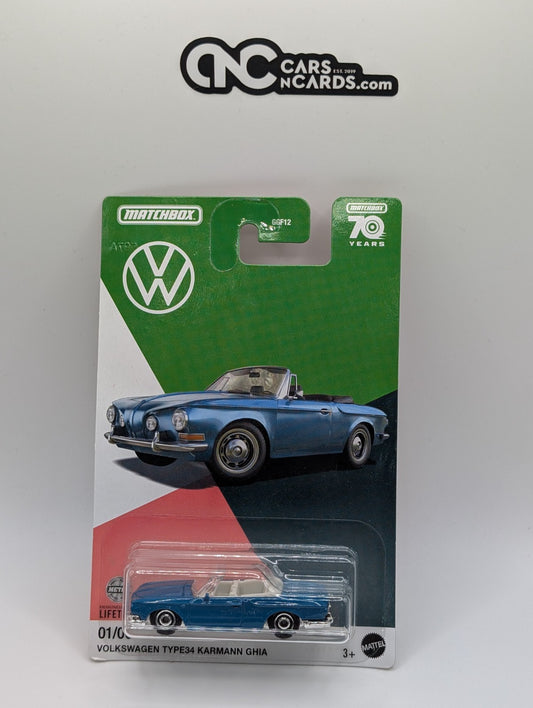 Matchbox VW 1/6 Volkswagen Type 34 Karmann Ghia Blue
