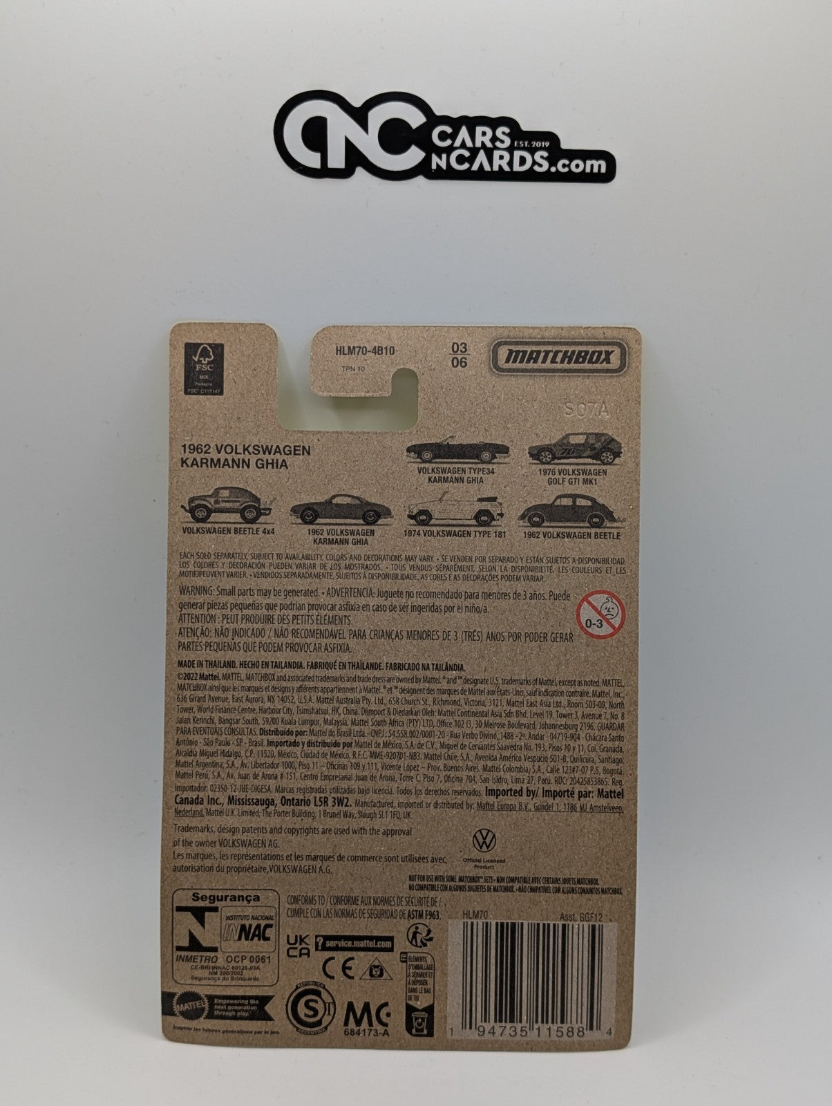 2001 Matchbox Volkswagen VW Transporter 12/75