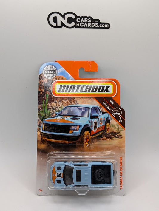 Matchbox '10 Ford F-150 SVT Raptor Gulf ERROR (Dented Blister)