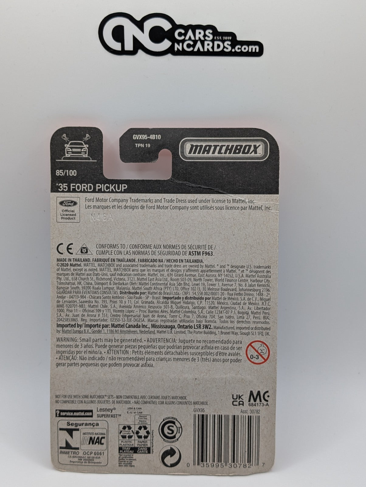 Matchbox 35 Ford Pickup 85/100 (Card Crease)