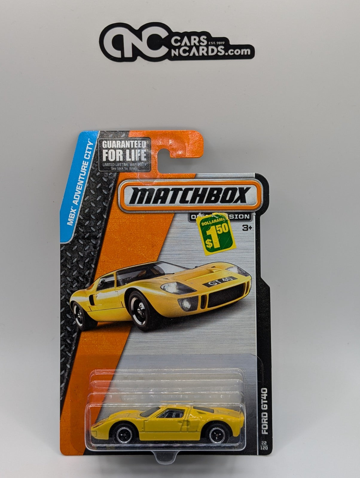 Matchbox MBX Adventure City Ford GT40 Yellow 22/120