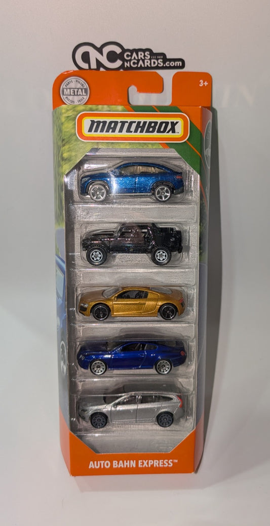 Matchbox Auto Bahn Express 5 Pack Mercedes Lamborghini Bentley Audi Volvo