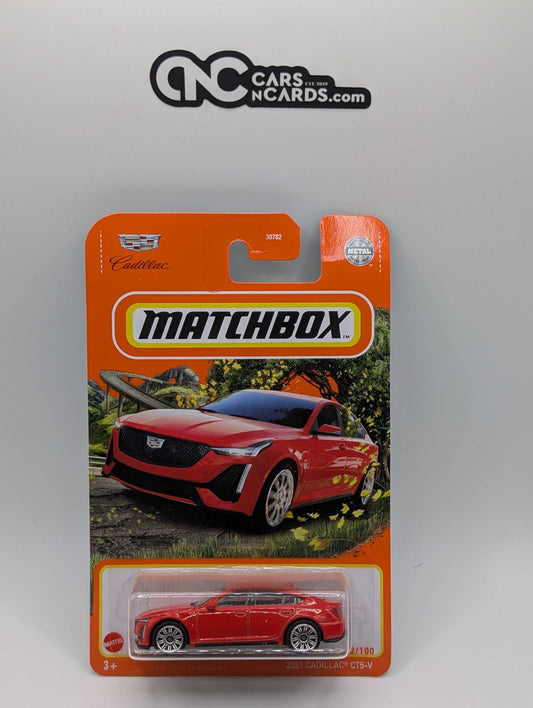 Matchbox 2021 Cadillac CT5-V Red 72/100 (Card Crease)