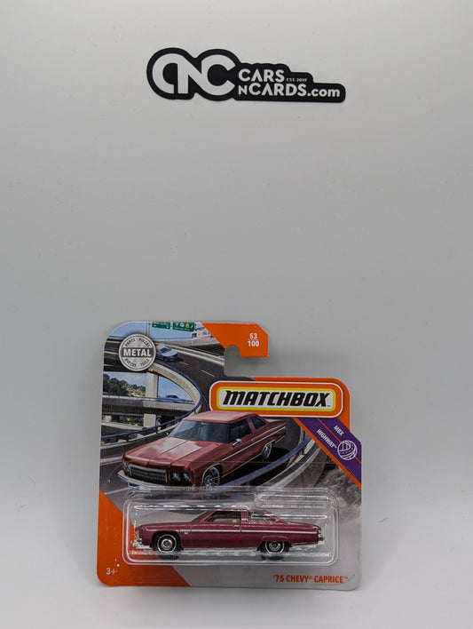 Matchbox MBX Highway '75 Chevy Caprice Red 53/100 Short Card