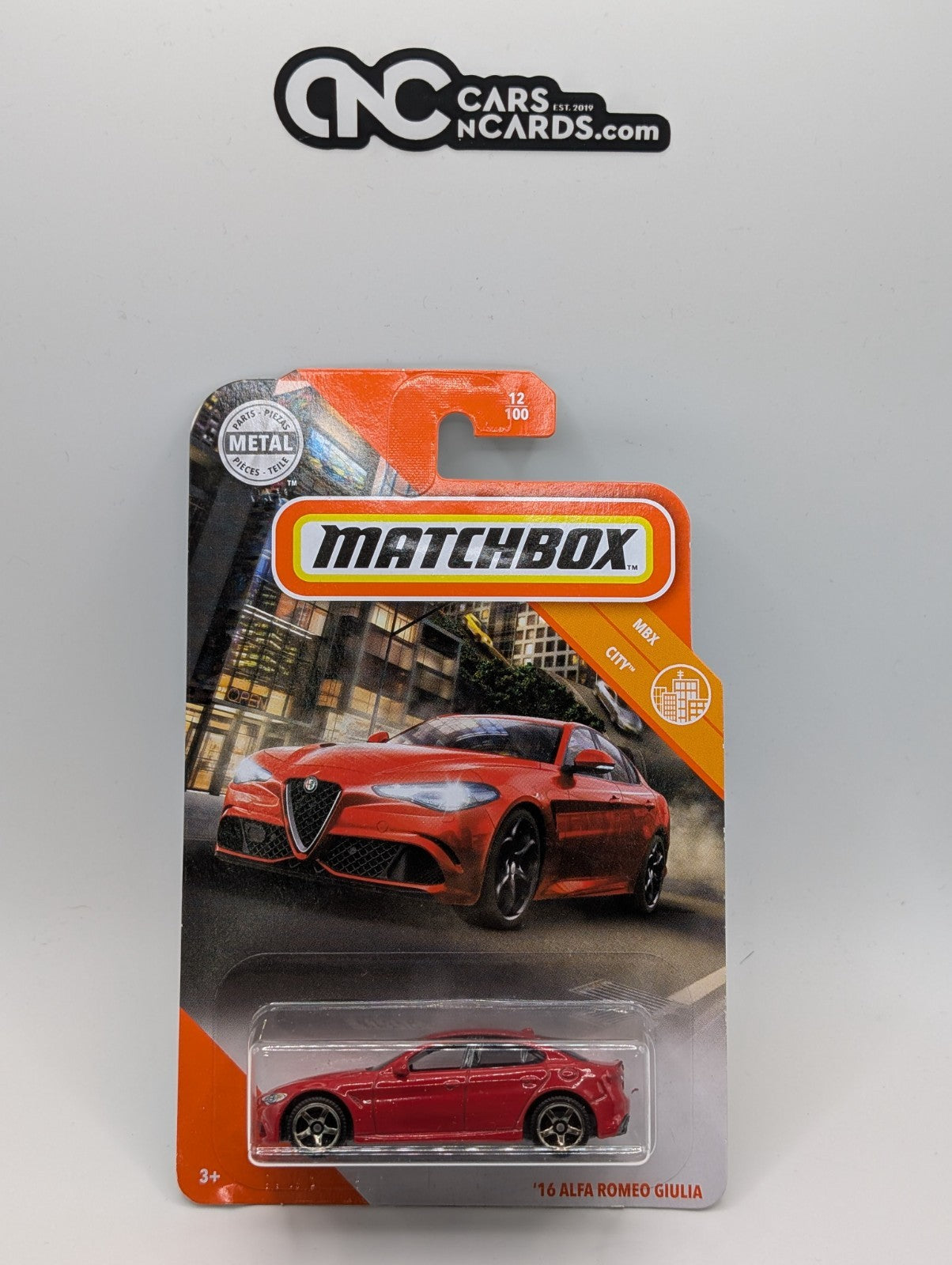 Matchbox MBX City '16 Alfa Romeo Giulia Red 12/100 (Soft Corners)