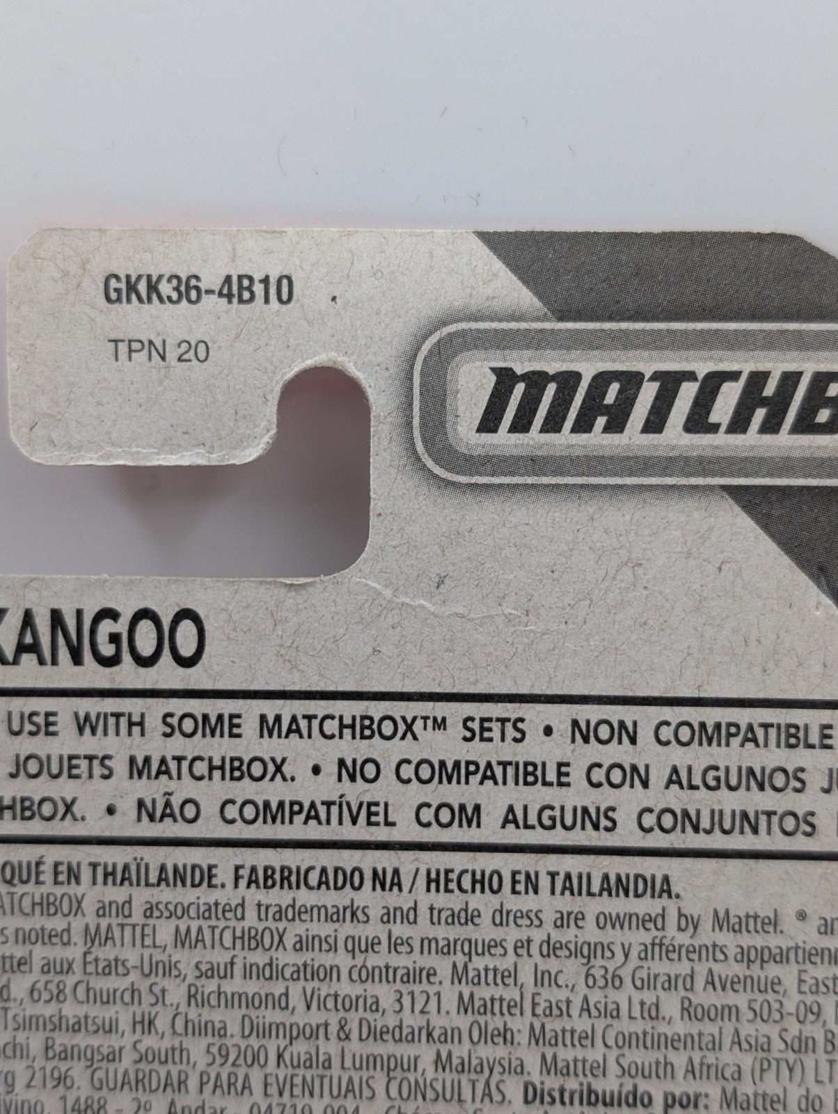 Matchbox Renault Kangoo Agave Acres (Card Crease)