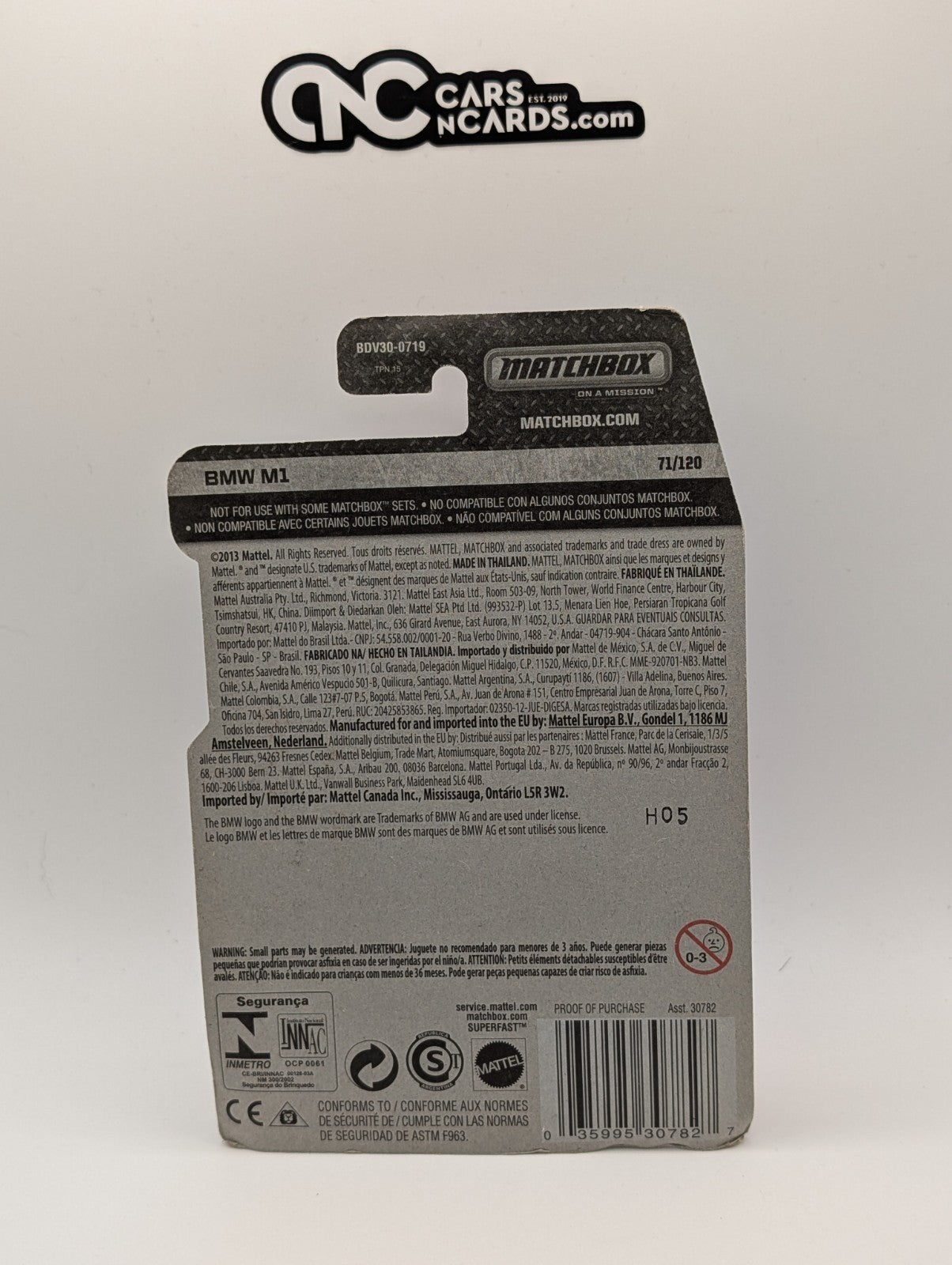 Matchbox MBX Adventure City BMW M1 Blue 71/120 (Rough Edges)