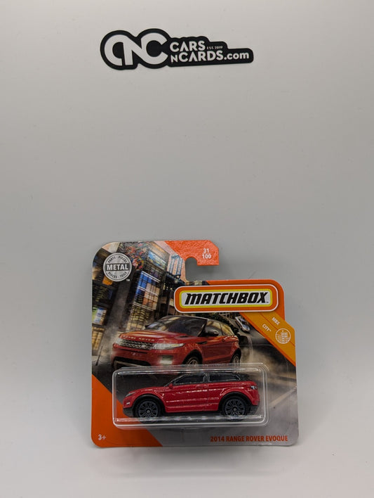 Matchbox 2014 Range Rover Evoque Red 31/100 Short Card