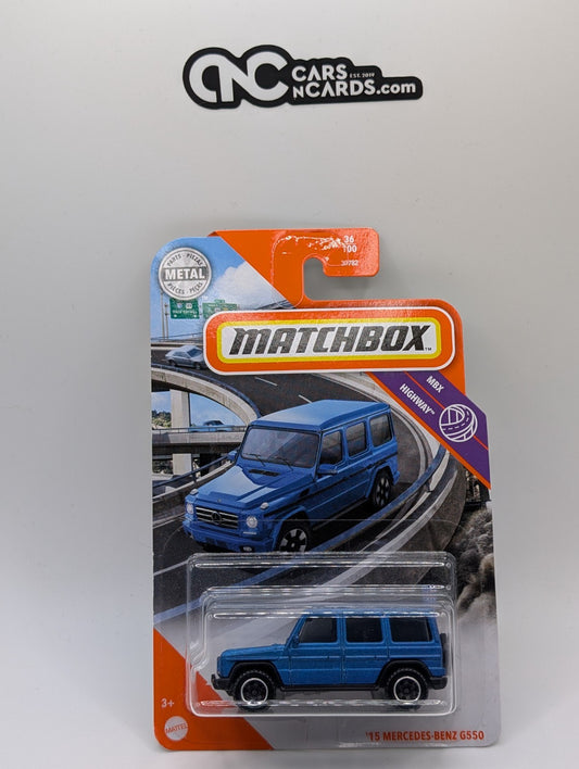 Matchbox '15 Mercedes-Benz G550 Blue 36/100 (Card Crease)