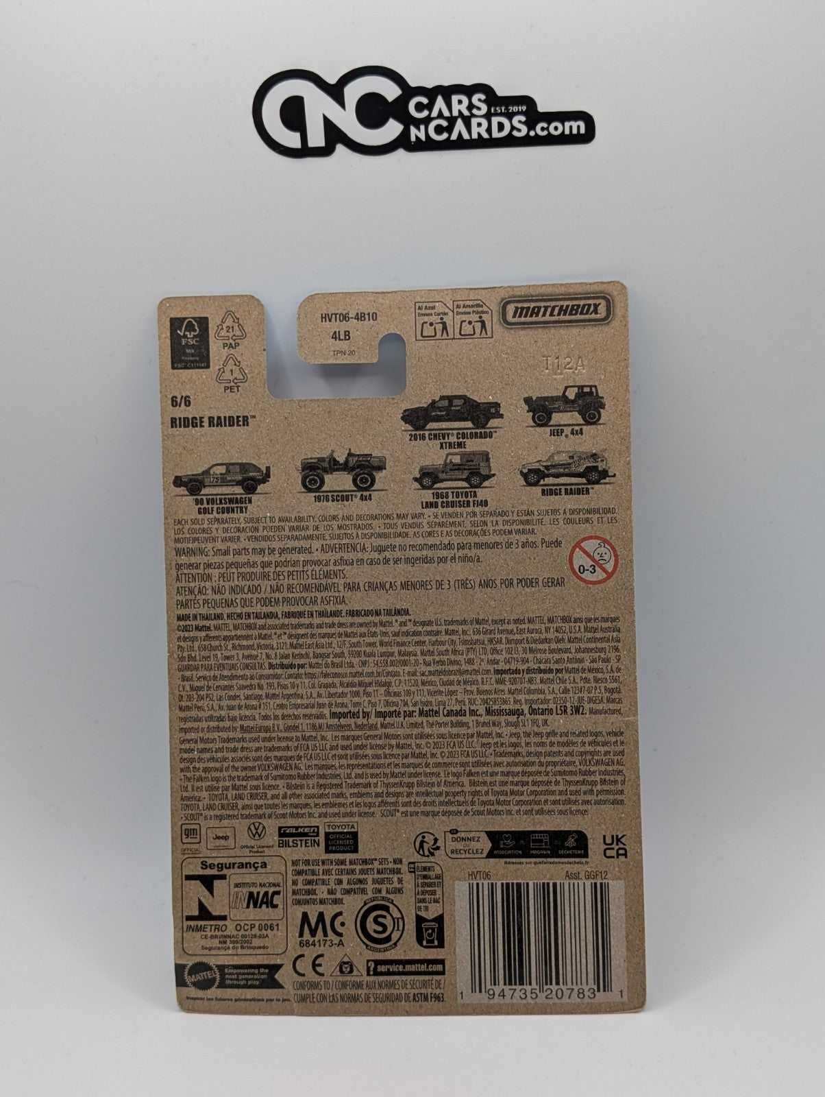 Matchbox Off Road Rally 6/6 Ridge Raider