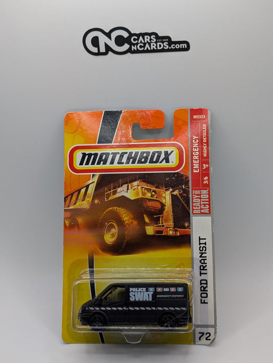 Matchbox Ford Transit Police Swat (Hair ERROR) (Damaged Card)