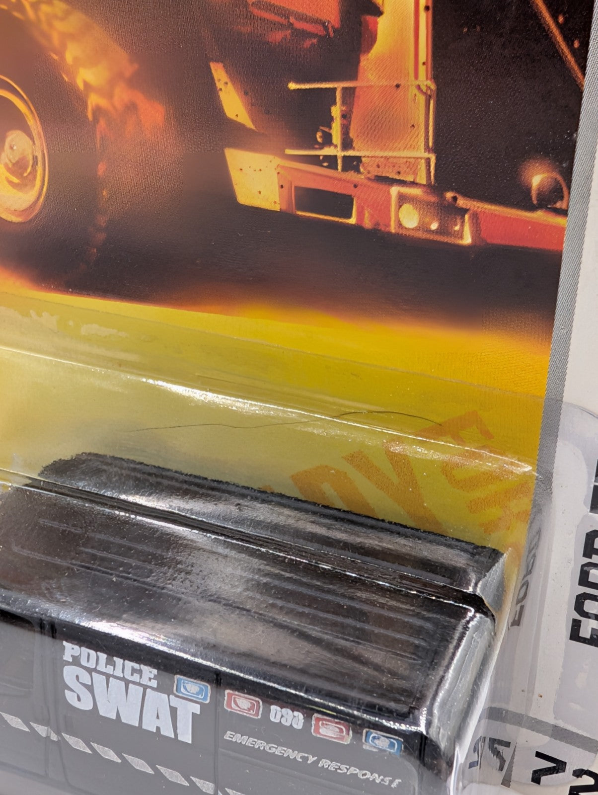 Matchbox Ford Transit Police Swat (Hair ERROR) (Damaged Card)