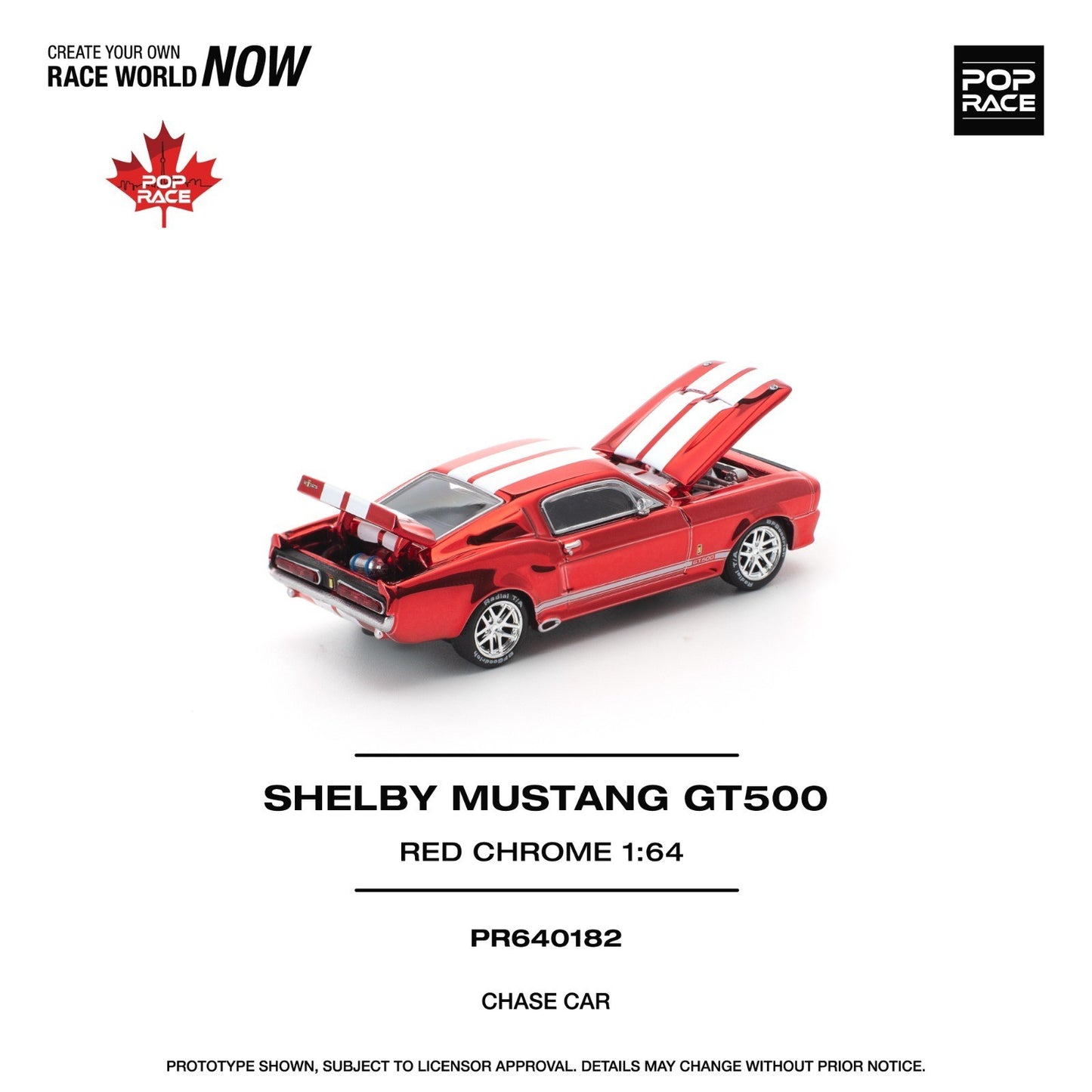 POPRACE 1:64 SHELBY MUSTANG GT500 RED PR640182 Canada Exclusive SEALED CHASE