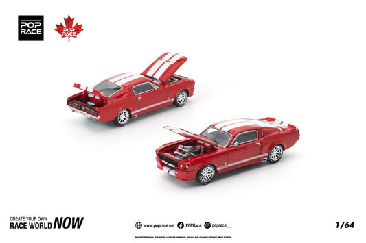 POPRACE 1:64 SHELBY MUSTANG GT500 RED PR640182 Canada Exclusive