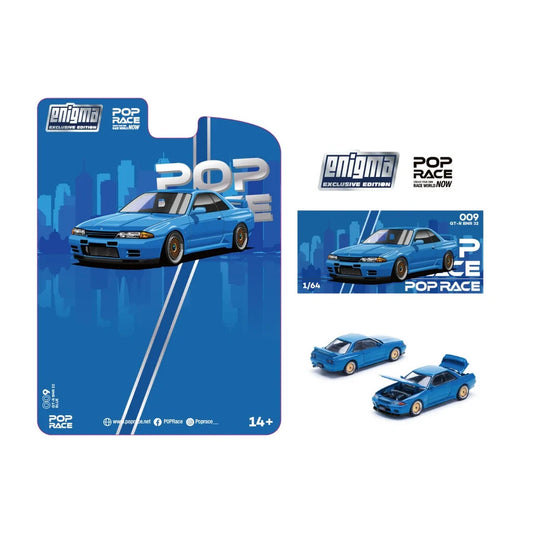 POPRACE Enigma Exclusive Nissan Skyline R32 Bayside Blue #009 PRE009