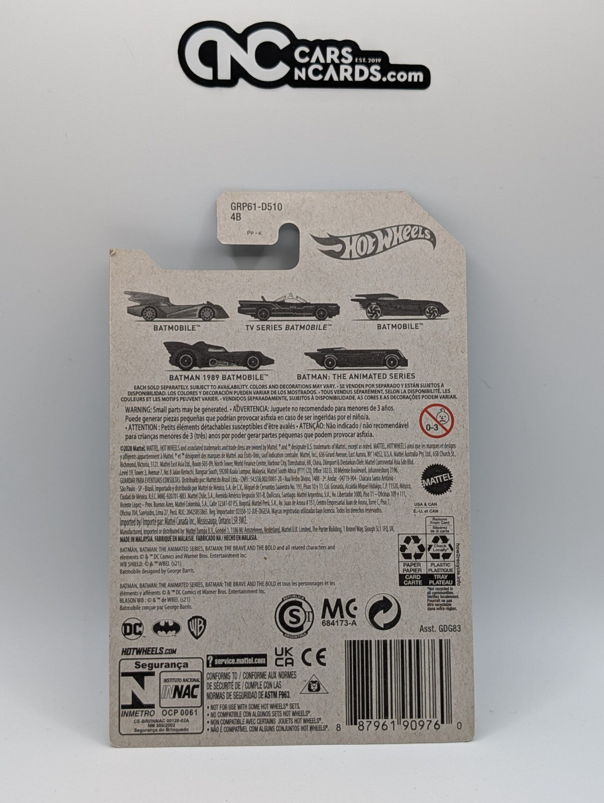 2021 Hot Wheels Batman 3/5 Batmobile (Cracked Blister)