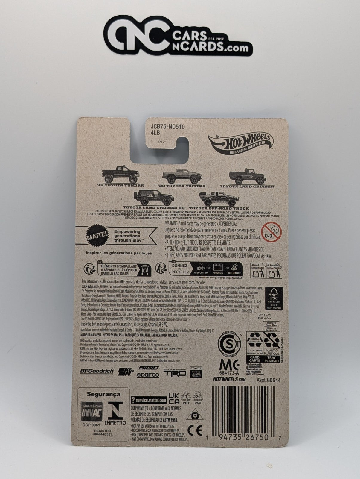 Hot Wheels Silver Series Toyota Off-Road Truck 5/5 (Soft Corners)