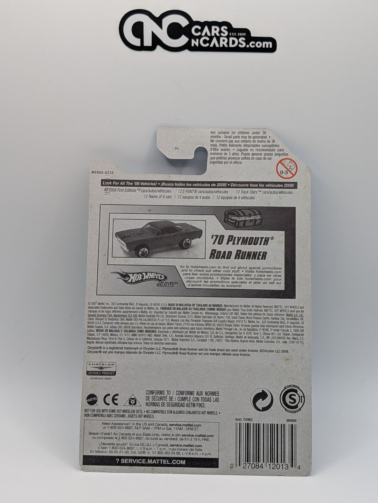 2008 Hot Wheels T-Hunt 02/12 '70 Plymouth Road Runner (Soft Corners)
