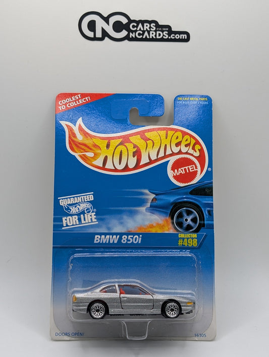 1996 Hot Wheels BMW 850i Silver Collector #498 (Soft Corners)