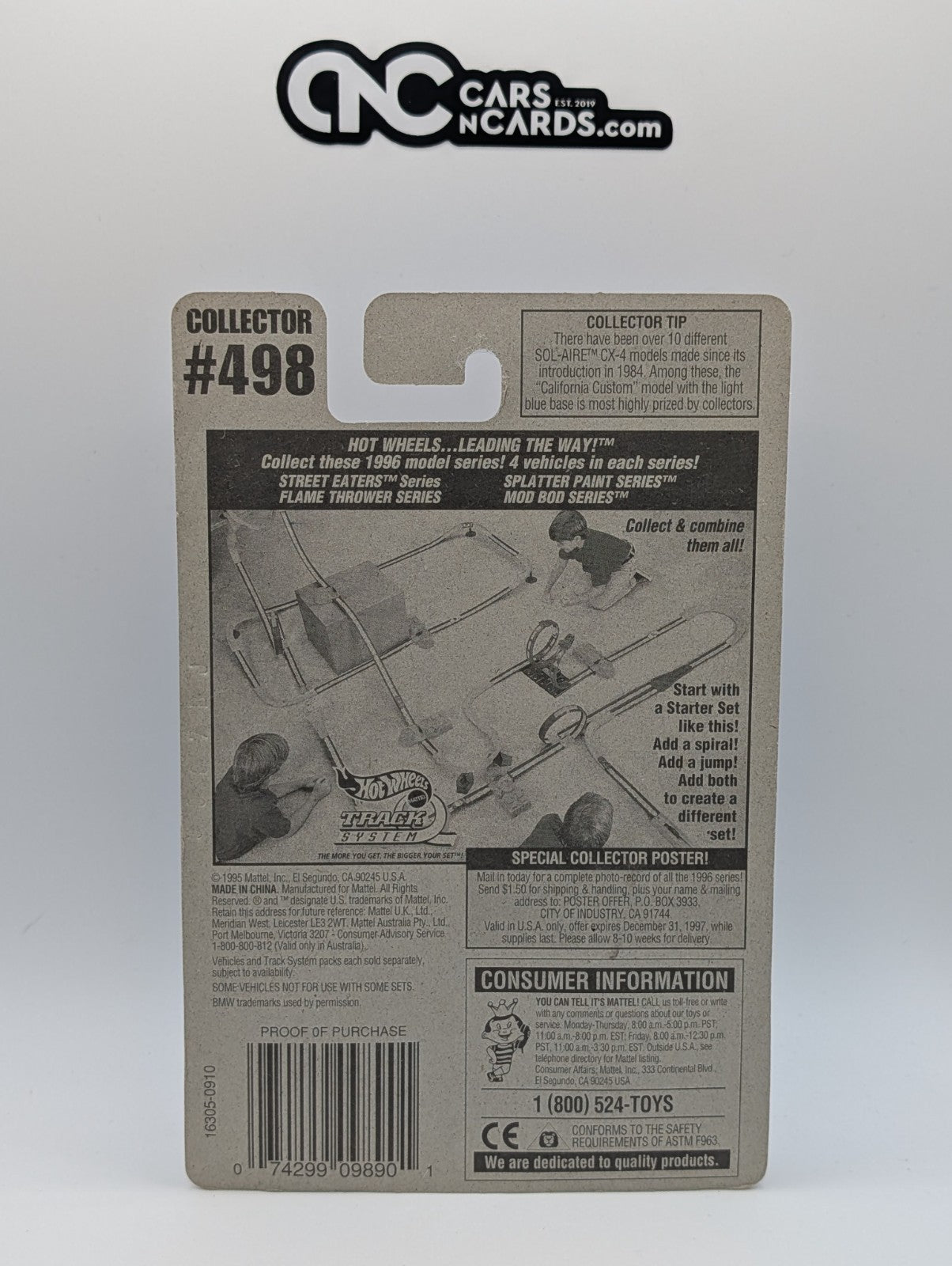 1996 Hot Wheels BMW 850i Silver Collector #498 (Soft Corners)