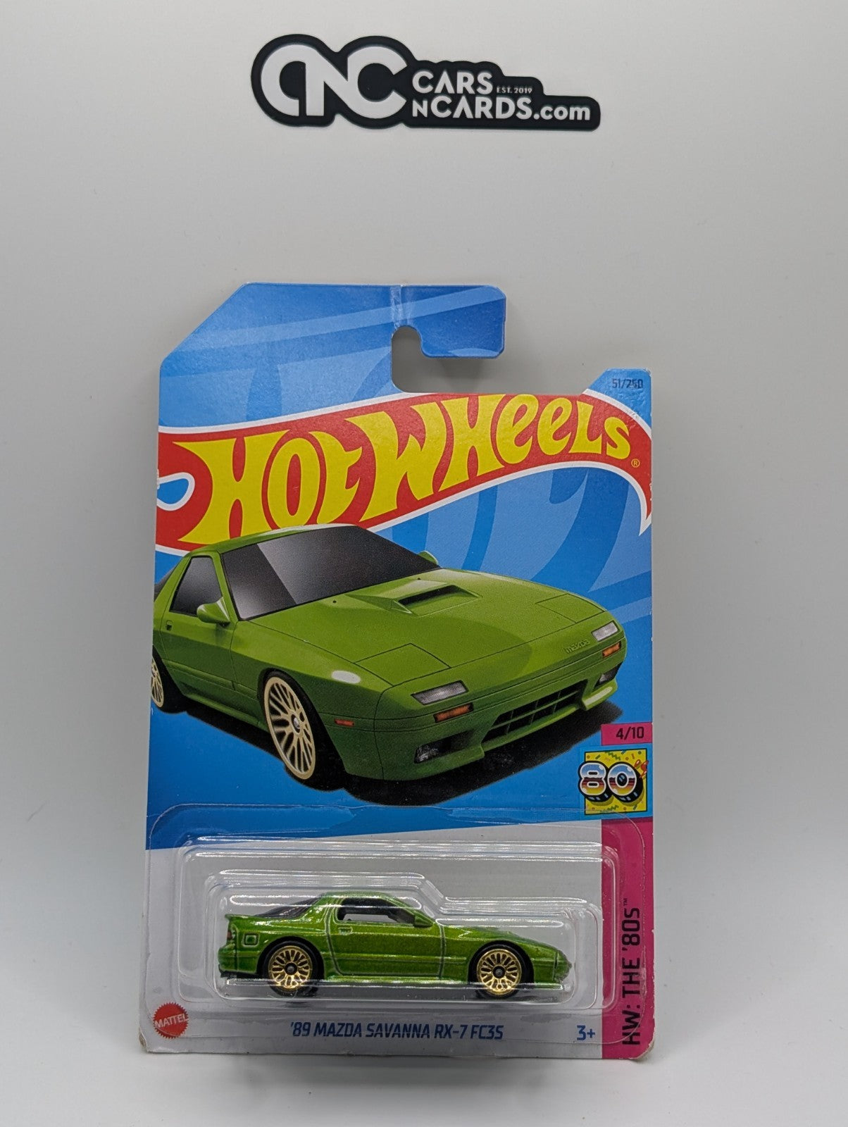 Hot Wheels '89 Mazda Savanna RX-7 FC35 Green 51/250 (Card Damage)