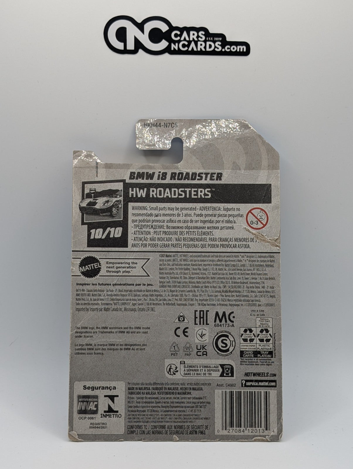 2023 Hot Wheels HW Roadsters 10/10 BMW i8 Roadster 156/250 (Card Damage)