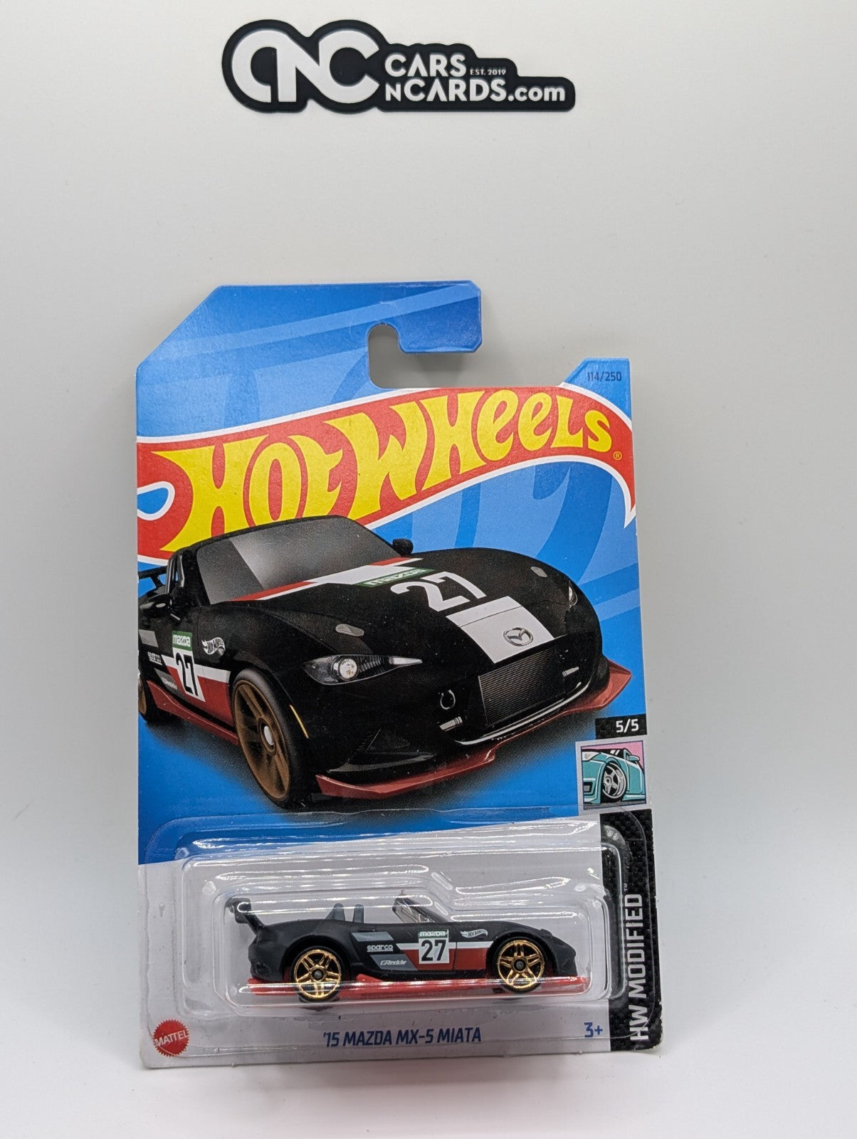 Hot Wheels HW Modified 5/5 '15 Mazda MX-5 Miata 114/250 (Soft Corners)