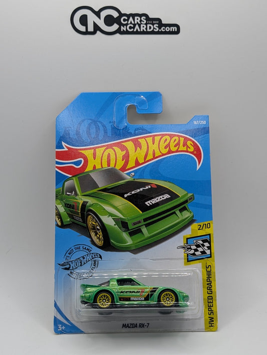 Hot Wheels HW Speed Graphics 2/10 Mazda RX-7 Green Koni 167/250 (Soft Corners)