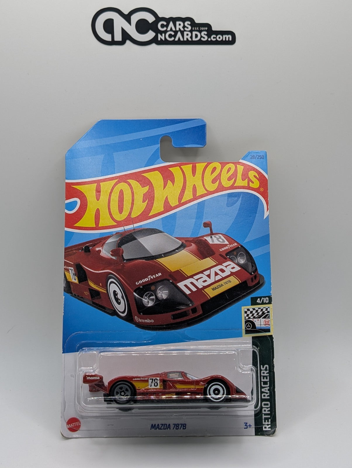 Hot Wheels Retro Racers 4/10 Mazda 787 Red 28/250 (Soft Corners)