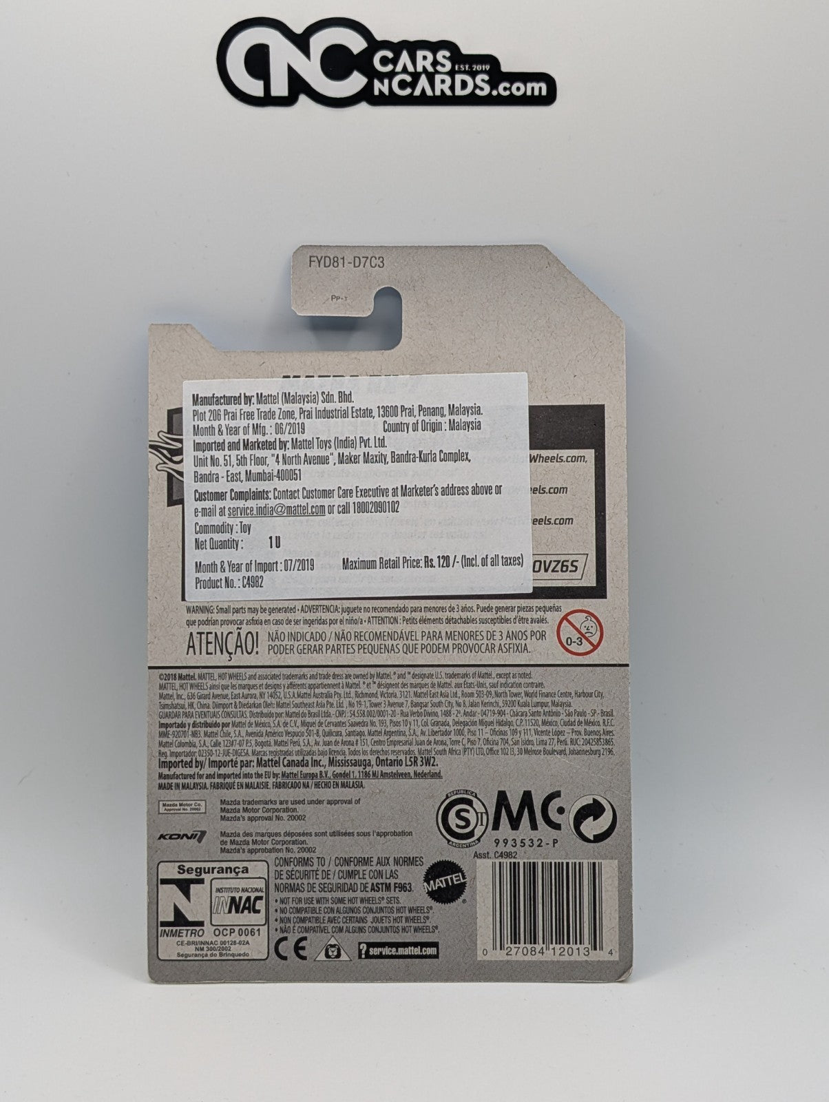 Hot Wheels HW Speed Graphics 2/10 Mazda RX-7 Green Koni 167/250 (Soft Corners)